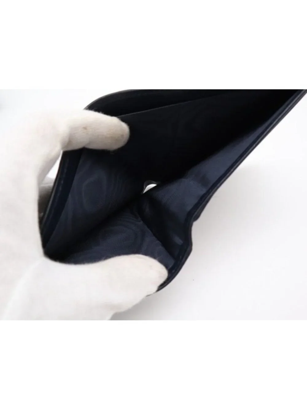 Gucci Bi Foldwallet Guccissima Navy Leather Silver Wallet